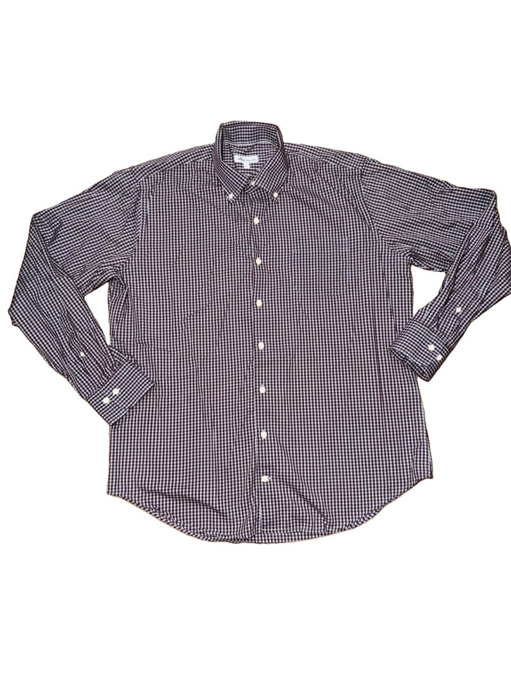 Peter Millar Crown Soft Shirt Mens L Silk Blend Stretch Gingham MF19W03NBL